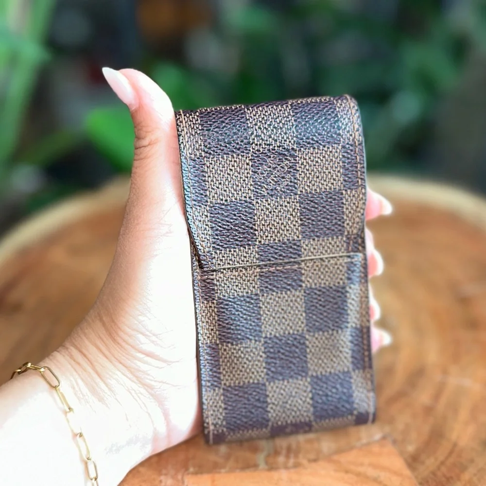 Authentic Louis Vuitton Cigarette Case Holder Damier Ebene Etui Card Holder
